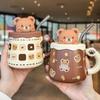 Корейская версия кружка-медведь большой емкости с крышкой и соломинкой креативная чашка милая кофейная кружка питьевая кружка подарочная коробка