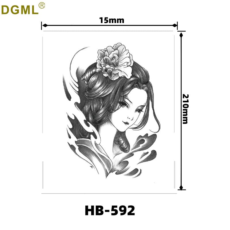 Kirin Lion Fox Totem Flower Tattoo Sticker – Waterproof & Customizable Realistic Design