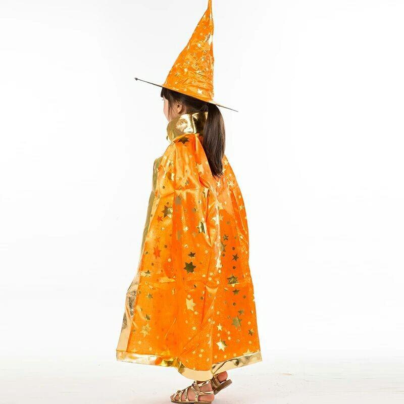 Children Hooded Princess Cloak Witch Robe Cape Floorlength Halloween Costume