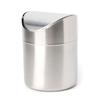 Stainless Steel Desk Trash Bin Countertop Waste Can With Swing Lid 1.5 L