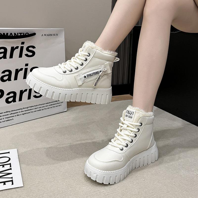 Универсальные женские зимние ботинки с бархатной подкладкой, утолщенные ботинки Мартина, женская обувь, короткие ботинки, модные теплые хлопковые ботинки