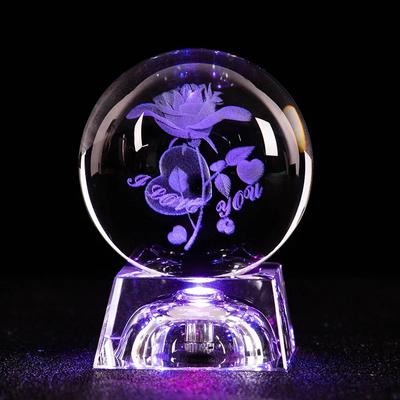 6 см цветной светящийся хрустальный шар 3D миниатюрная модель планет сфера стеклянный глобус украшение домашний декор подарок