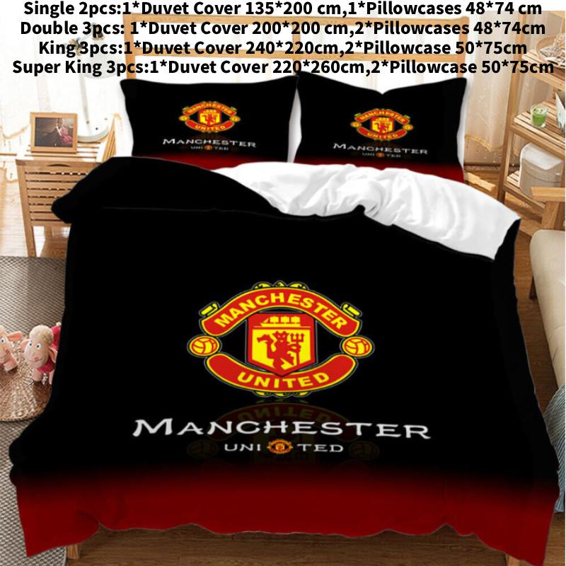 Постельное белье Manchester United из мягкой полиэфирной ткани для спальни фанатов