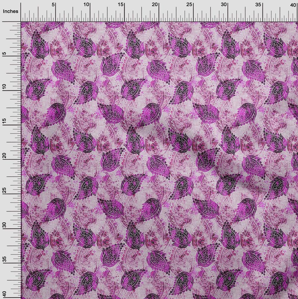 oneOone Cotton Flex Fuschia Pink Fabric Paisley Dress Material Fabric Print Fabric By The Yard 40 Inch