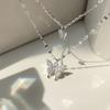 Sweet Light Luxury Shiny Butterfly Necklace Elegant Women Double Layered Necklace Exquisite Clavicle Chain Jewelry Accessories