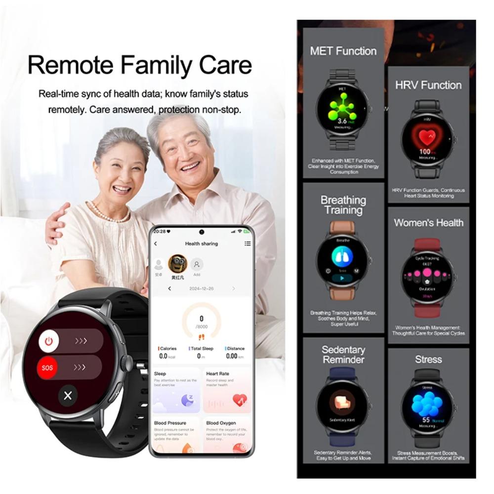 2025 Новые умные часы с ЭКГ и мочевой кислотой, измеряющие состав крови, температуру, пульс, стресс, вопросы и ответы с искусственным интеллектом, Bluetooth-звонки, монитор здоровья, умные часы