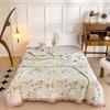 Одеяло из стиранного хлопка Aosmeng с отделкой кружевом из соевого волокна