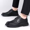 Fashion High Quality Men's Leather Casual Shoes British Style Business Formal Shoes Trendy Men's Brogue Shoes Thick Sole Height Increase