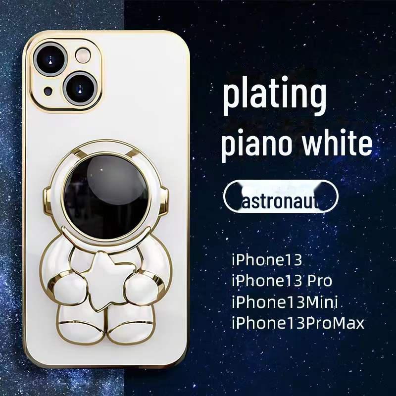 Популярный силиконовый чехол Douyin для iPhone 13ProMax/12/XS/8P с гальваническим покрытием, полной комплектацией и кронштейном.