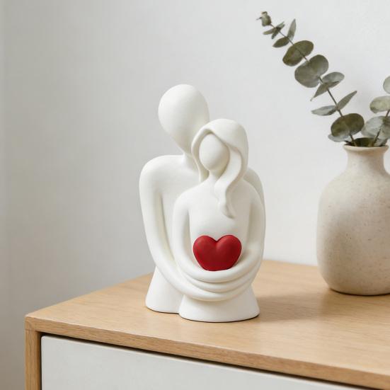 Фигурка обнимающейся пары, напечатанная на 3D-принтере, статуэтка пары с любовным сердцем на День святого Валентина, украшение для дома, офиса, десктопа