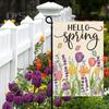 Весенний садовый флаг, двухсторонний льняной цветочный флаг, наружный декор, приветственный весенний флаг, приветственное украшение для дома, крыльца, двора, фермерского дома