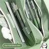 Large Storage Pen Box Bags Multi Layer Pencil Pouch Cosmetic Makeup Panda Pencil Case  Stationery