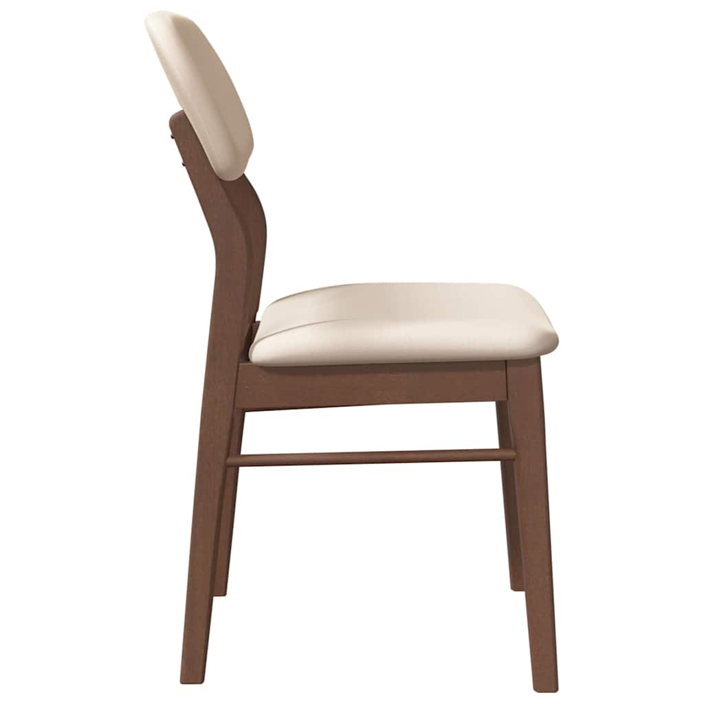 Dining Chairs with Cushions 2 pcs Brown Solid Rubberwood