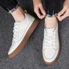 Men Top Layer Cow Leather Small White Shoes Casual Shoes Fashion Men Leather Sneakers Breathable Spring Men Designer Men Loafers