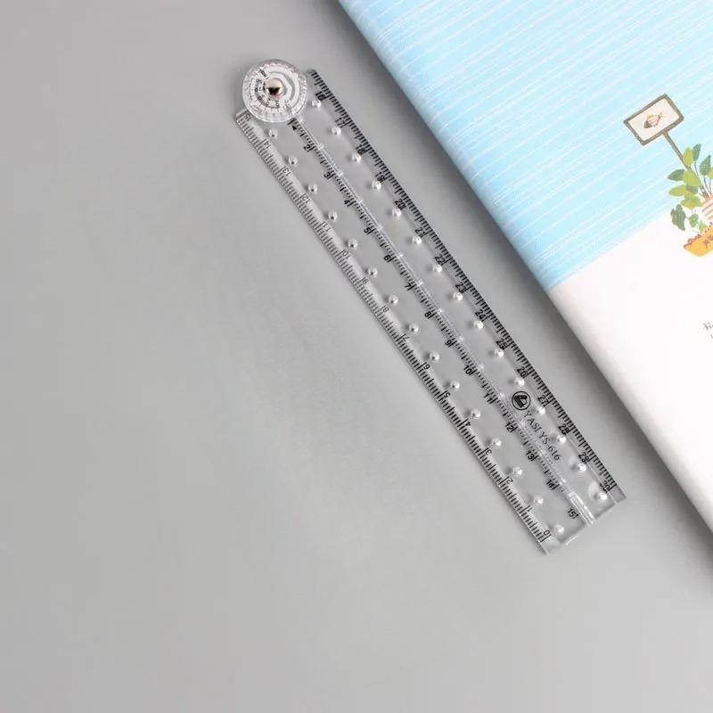 Creative Acrylic Transparent Folding Ruler Simple Scale Plastic Ruler Drawing Ruler For School Office Gadgets Korean Stationery