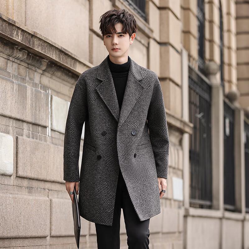 Firstview Men's Double-Sided Wool Blend Overcoat