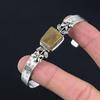 Radiant Landscape Jasper Stone Ethnic Flower New Bangle Bracelet Sterling Silver