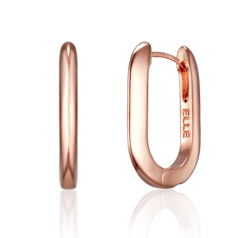 ELLE Jewelry 14K Basic Square One-Touch Ring Earrings ELGPEE551