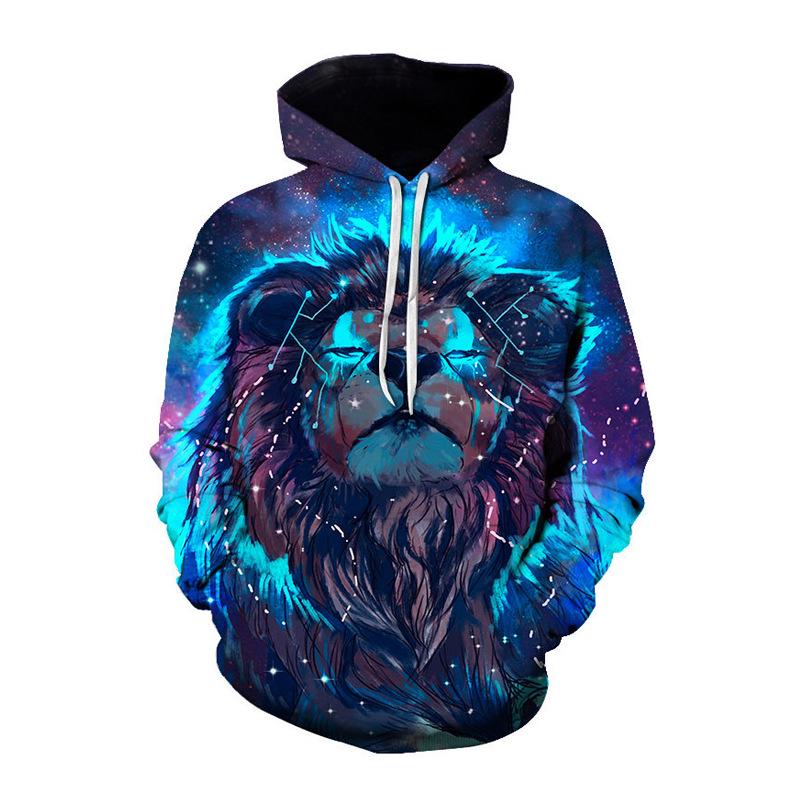 Худи с 3D-печатью головы лисы-волка BF, звездное небо, тигр, Альянс Marvel, спортивная одежда для пары
