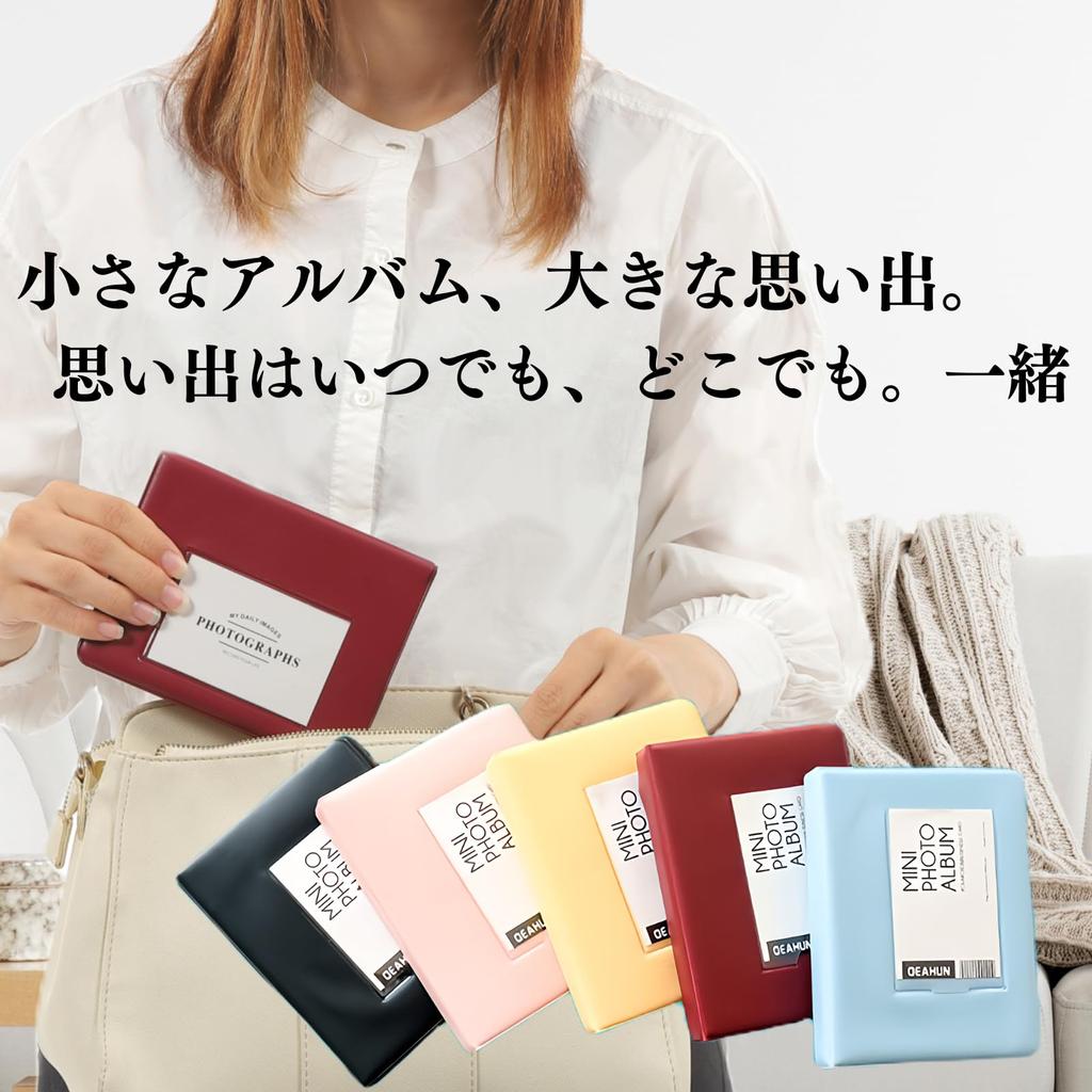 Instax Album Instax Mini Large Capacity Compact Business Card Size FUJIFILM Instax Film Album for Instax Mini VOW&ZON (Pink)