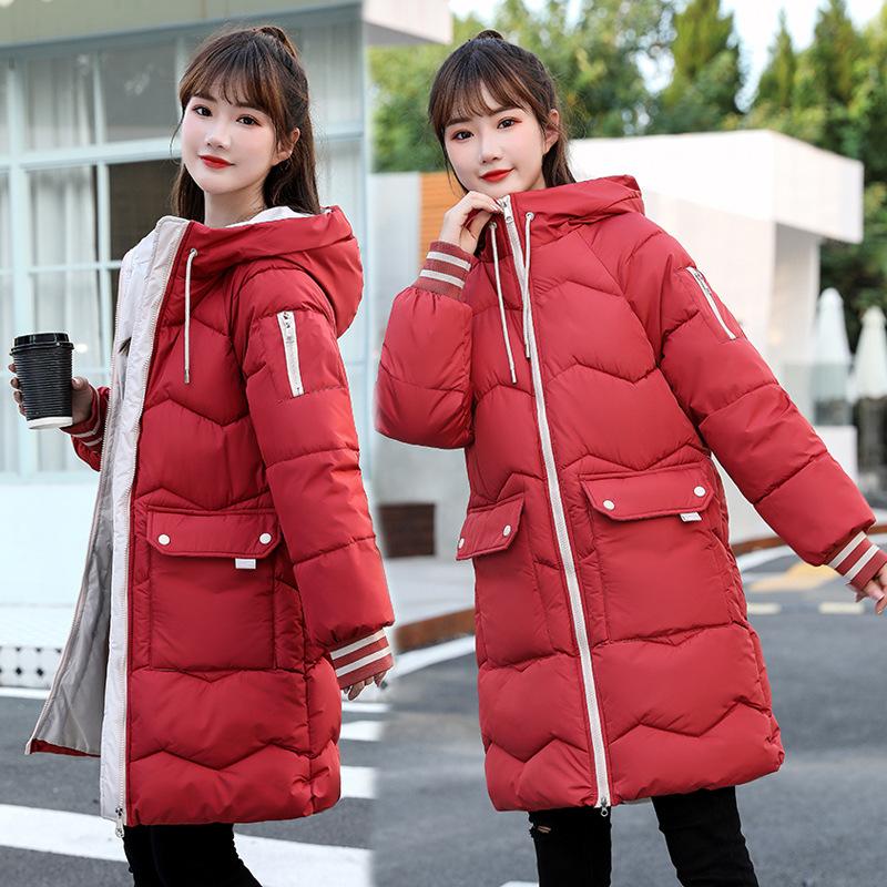 Winter Ladies Cotton Jacket Women's Medium Long Loose Jacket