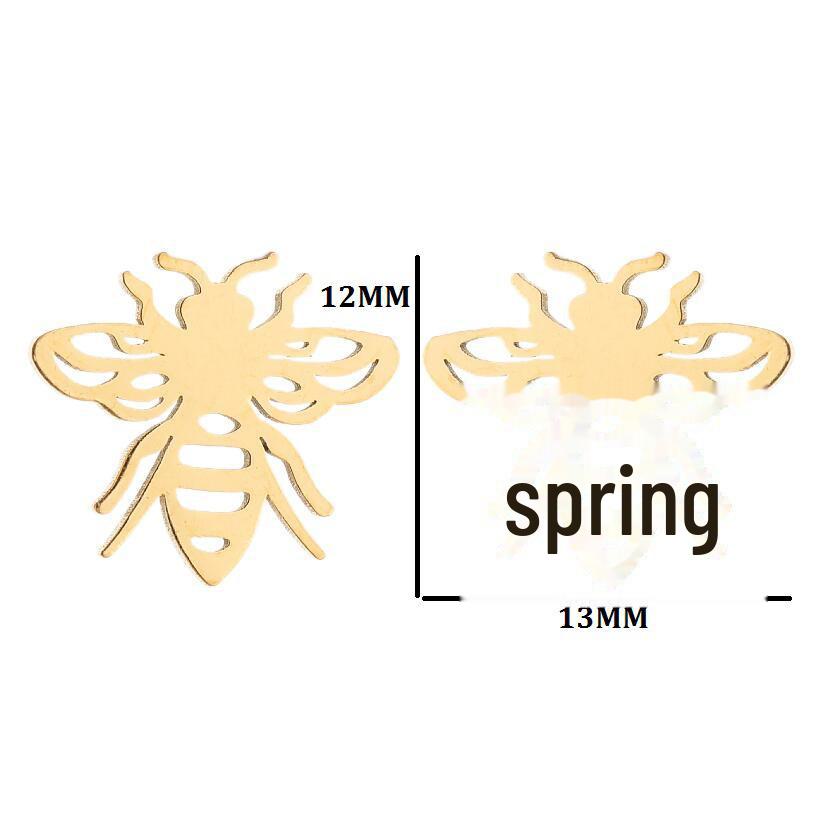 Милые серьги-гвоздики из нержавеющей стали в виде совы, пчелы, змеи и кита — вдохновлены корейским французским стилем
