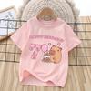 Capybara Children Short Sleeves Birthday Number T-Shirts Cartoon Anime Figures Tops Shirts Girls Boys Kids Summer Tees Clothes