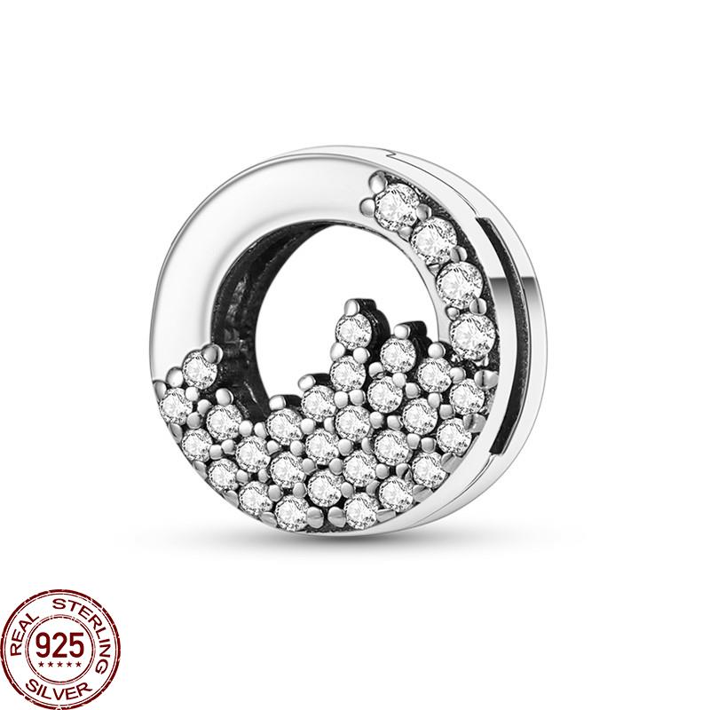 Женская цепочка-зажим из стерлингового серебра 925 пробы с сеткой, круглая подвеска в виде бабочки, подходит для оригинального браслета из сетки своими руками