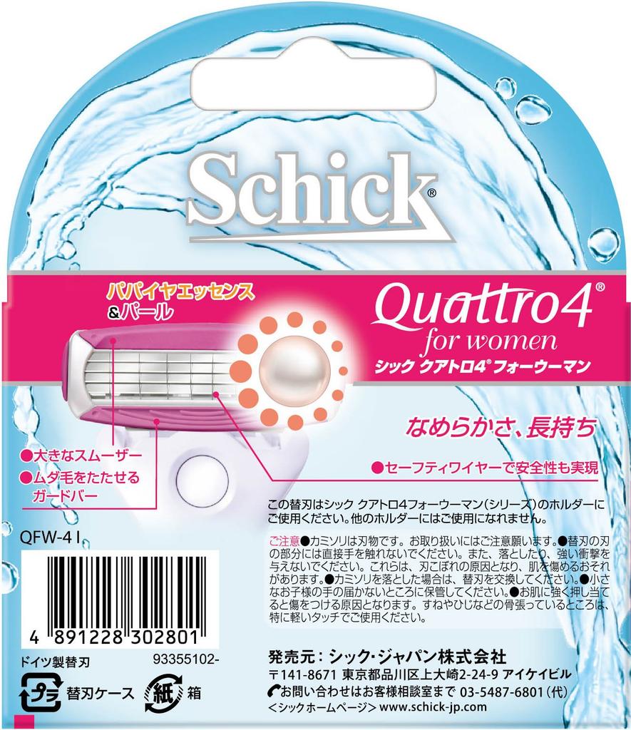 Schick Quattro 4 for Woman Replacement Blades Razor (4 Pieces) Women's