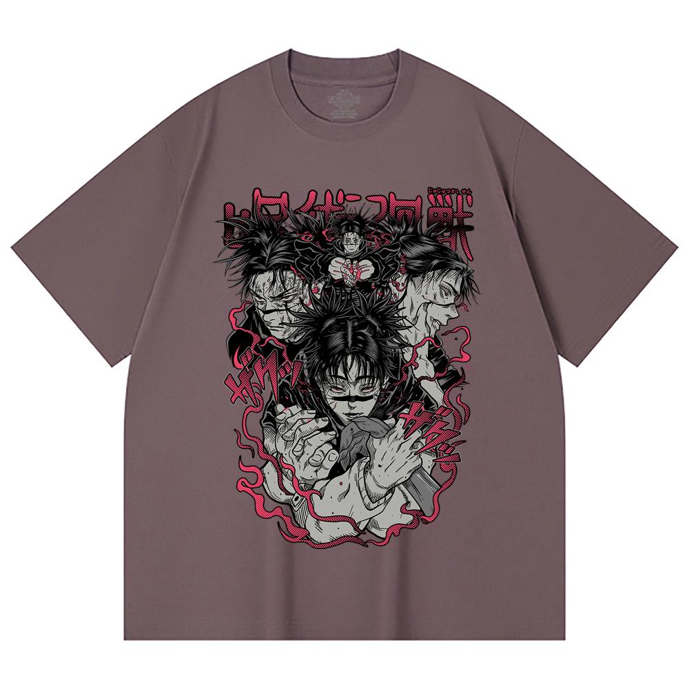 230 г/м² 100% хлопок Jujutsu Kaisen V17 Принт Чосо Унисекс Тяжелая хлопковая футболка