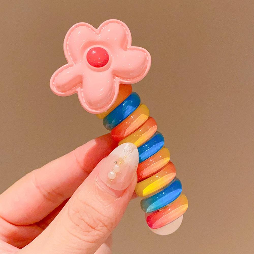 2 шт., эластичные резинки для девочек, детские телефонные резинки для волос, спиральные резинки для волос, веревка для волос, хвост, аксессуары для волос