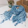 Spring And Summer French Thin Tie-Dye Linen Bandana Scarf Outdoor Beach Sun Protection Soft And Breathable Scarves Shawls