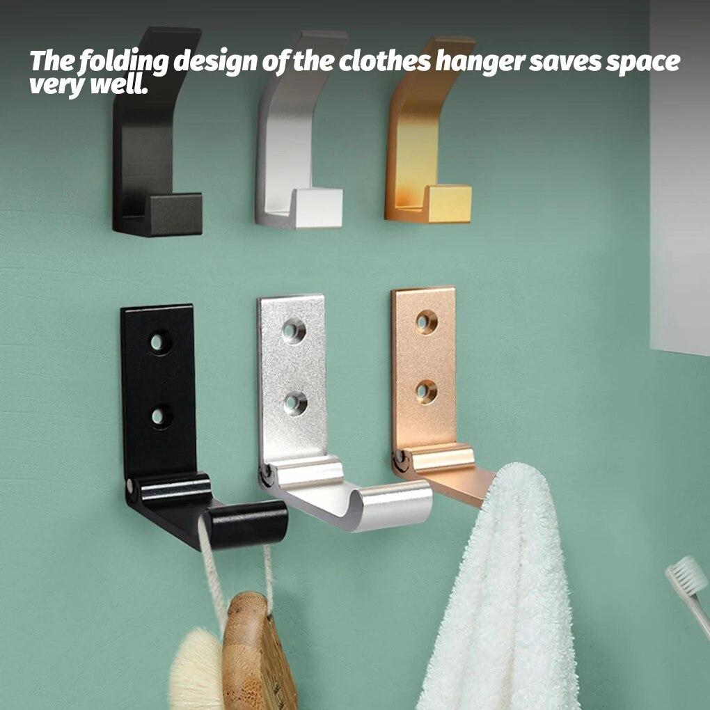 1 шт., складные крючки из алюминиевого сплава, вешалка для полотенец, вешалка для домашней одежды, складной одинарный крючок