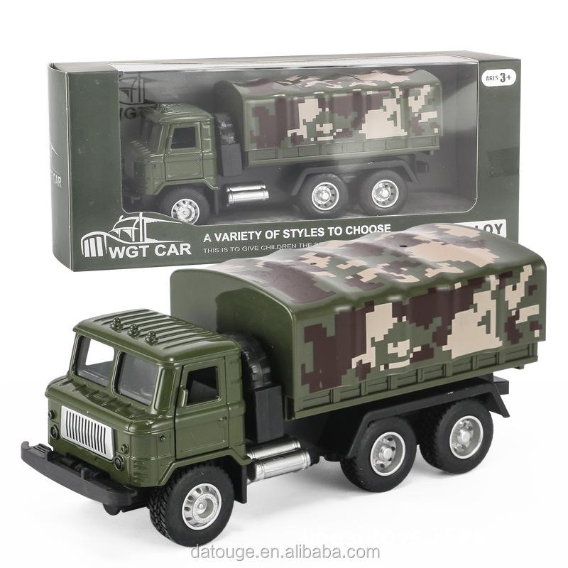 Масштаб 1/43, автомобиль-цистерна из сплава со звуком и светом, военный грузовик, игрушечный симулятор, коллекционный военный автомобиль, миниатюра для детей