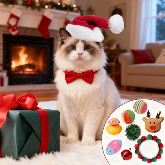 Cat Advent Calendar Interactive Cat Toys Plush Mouse Assorted Balls Wand Set 24 Days