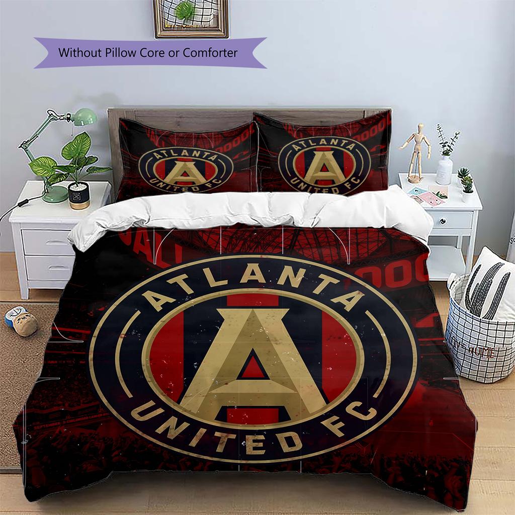 Atlanta United FC Pattern Bedding Home Decoration Birthday Gift (1 * duvet cover + 2 * pillowcase, without core)
