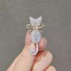 Japan And Korea Cute Kitten Brooch High-End Female Personality Animal Brooch Anti-Light Pin Sweater Coat Suit Accessories