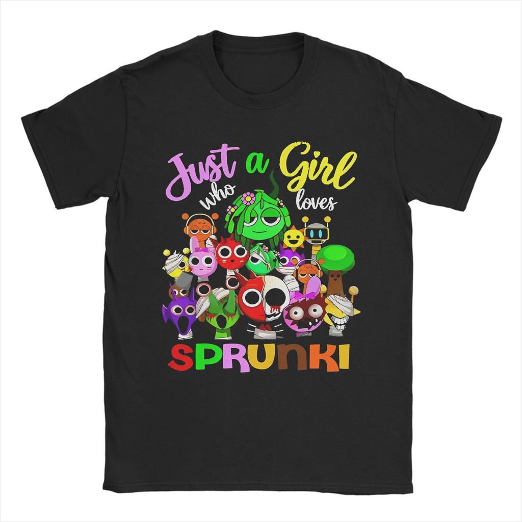 Новинка Игровой Футболка с Персонажами Sprunki Мужская с Круглым Вырезом с Короткой Рукавой Верхняя Часть Футболка Хлопок Летняя Одежда