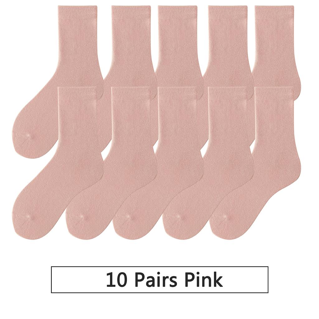 10 пар/лот Новые женские хлопковые носки Мужские носки Однотонные Осенние Весенние Для женских Мягкие Дышащие Разноцветные Девичьи