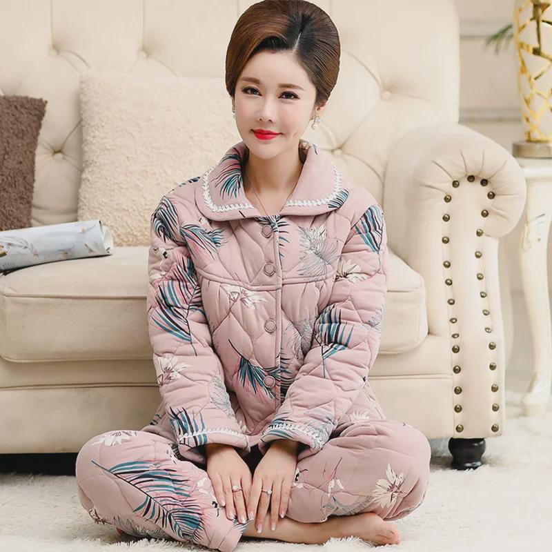 Стеганая фланелевая пижамная куртка - уютный зимний кардиган для женщин среднего и пожилого возраста