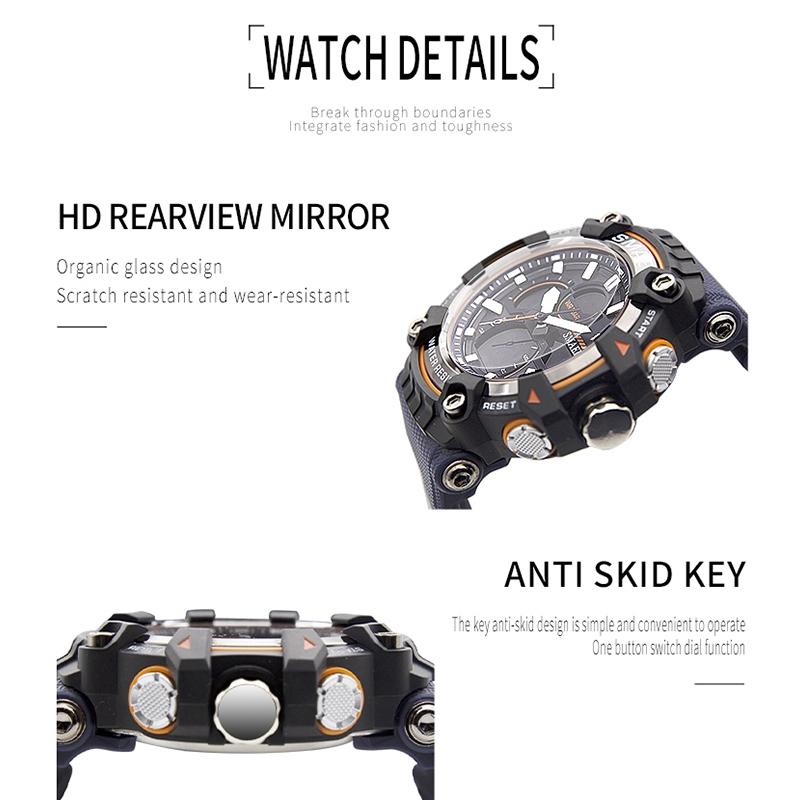 SMAEL Брендовые спортивные часы, мужские кварцевые наручные часы, водонепроницаемые, двойной дисплей времени, военные армейские зеленые мужские часы 8079, мужские часы