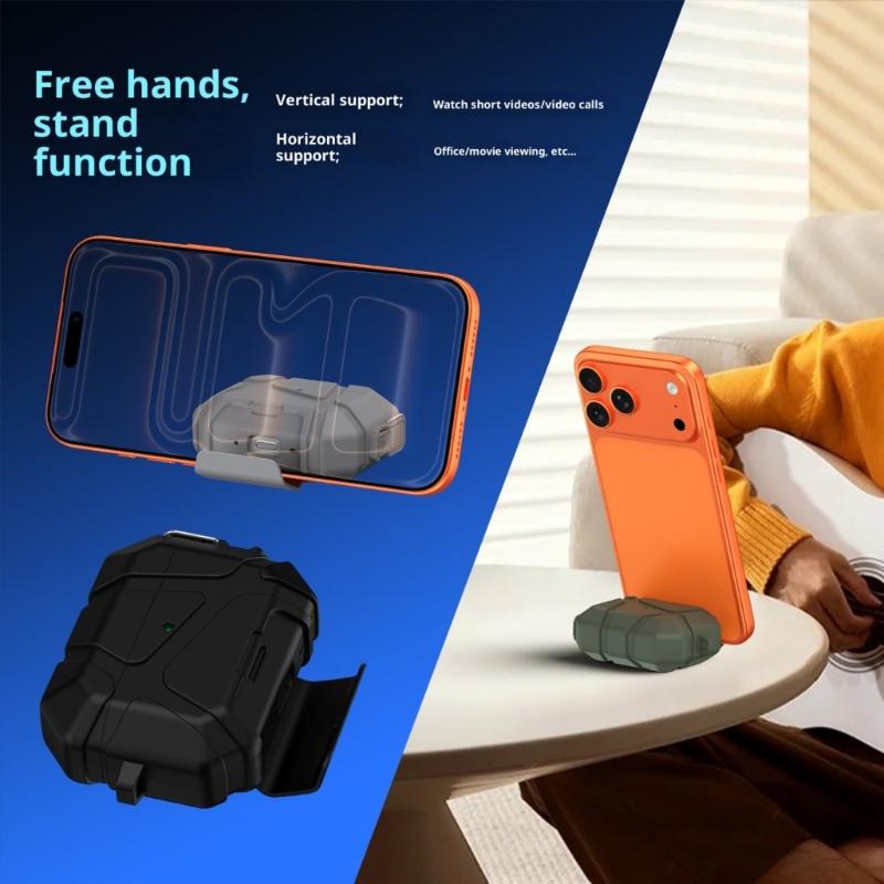 Защитный чехол для наушников с надежным замком и подставка для телефона 2 в 1 для Pods Pro3 со светодиодной индикацией зарядки