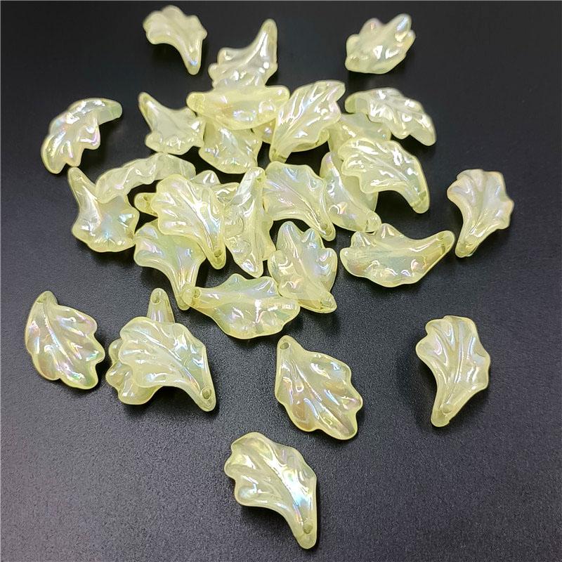 10 шт. креативные акриловые кулон с имитацией глазури и листьев, цветные бусины с УФ-покрытием, браслет «сделай сам», изготовление ювелирных изделий