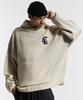 CREAM SODA LAB Cl Washed Graphic Jacquard Hoodie Knit Beige