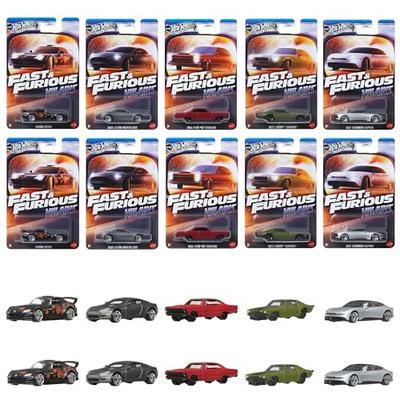 Ассортимент тематических машинок Hot Wheels Fast & Furious - Машинки злодеев, Мини-машинки, Коробка на 10 машинок, Возраст 3+, Многоцелевые, 986J-HNR88
