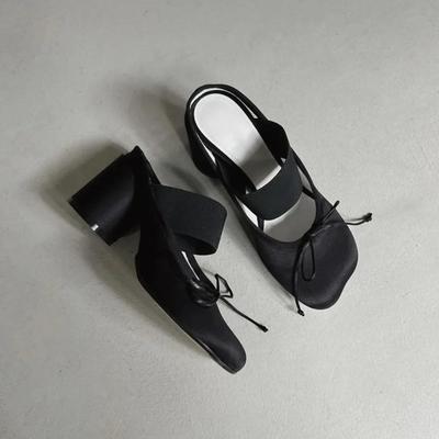 Французские атласные туфли Мэри Джейн с бантом, слипоны, женские повседневные балетки на среднем каблуке, удобная стелька для весны и осени