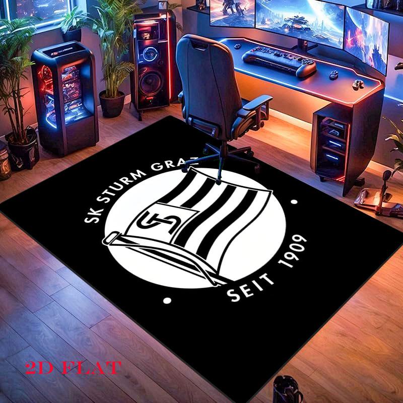SK Sturm Graz logo Carpet Rug for Living Room Bedroom Home Sofa Decoration,Kids play Nonslip Floor Mat