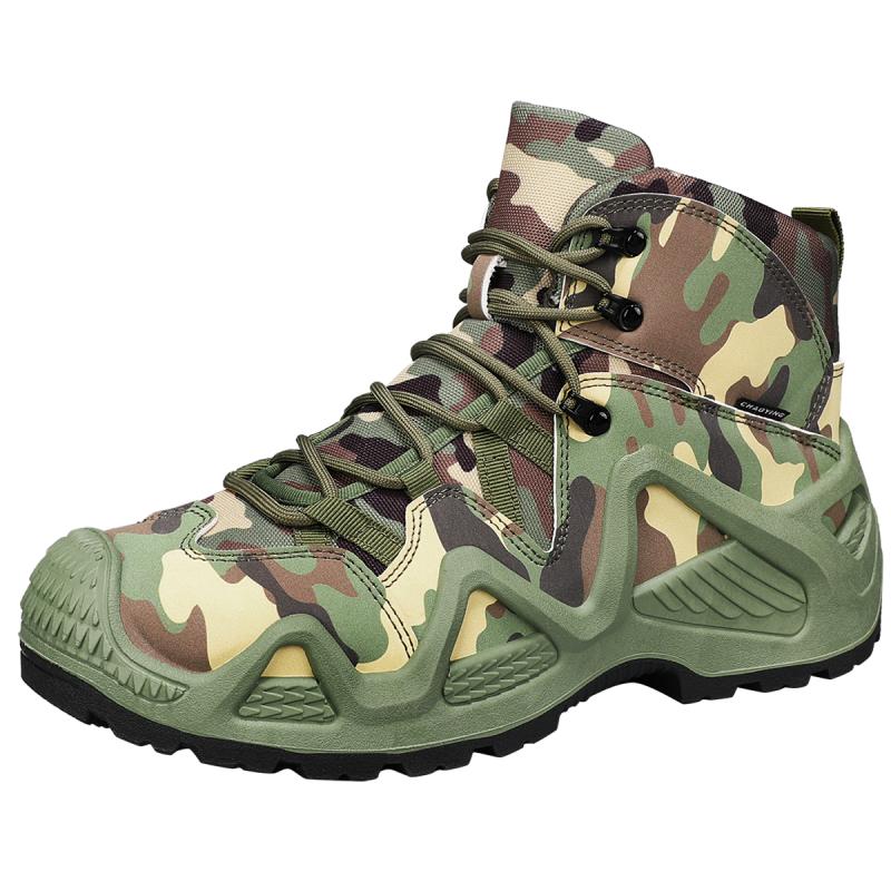 Модные охотничьи тактические ботинки, мужские осенне-зимние ботинки на шнуровке для походов, зимние теплые и водонепроницаемые ботинки, камуфляжная рабочая одежда для активного отдыха