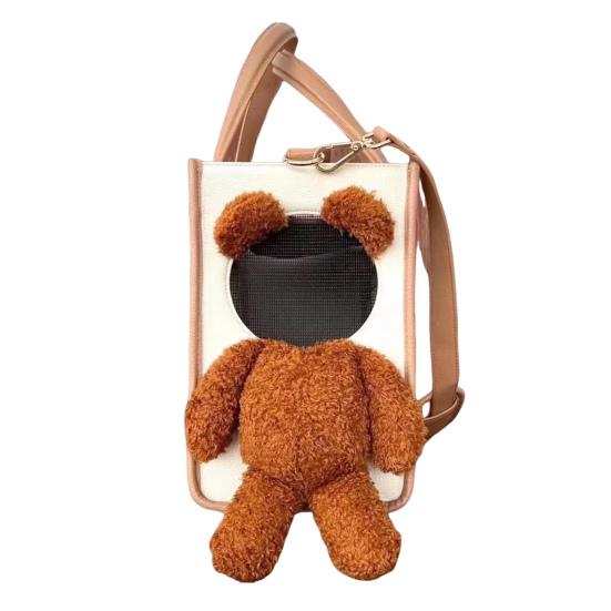 Pet Carrier Handbag Dog Carrier Tote with Leash Clip Peek Window Soft Travel Shoulder Bag for Small Dogs or Cats Bichon Poodle Yorkie