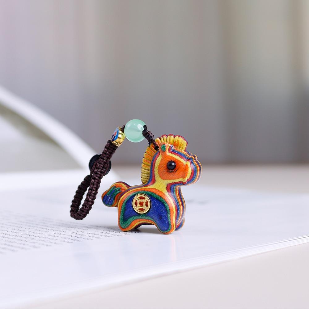 Traditional Mobile Phone Chain Handmade Zodiac Key Ring Horse Keychain Bag Decoration
